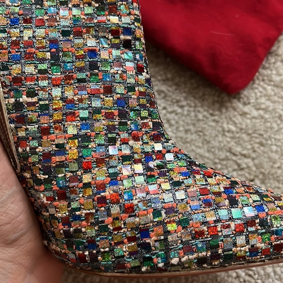 CHRISTIAN LOUBOUTIN Size 10 SO KATE Multicolor Mirror Ankle Booties Boots - Picture 6 of 6